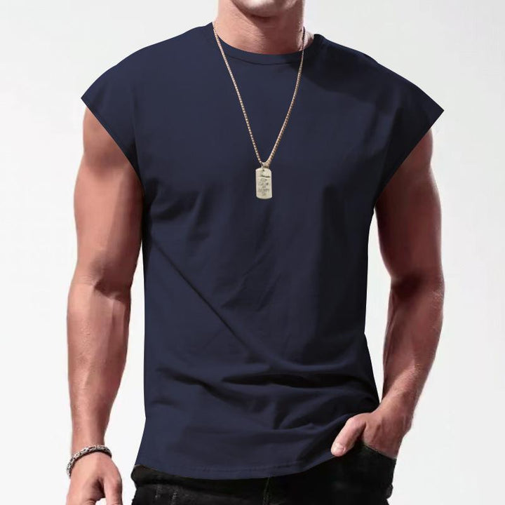 Asher - Solid Loose Sleeveless Sports T-shirt