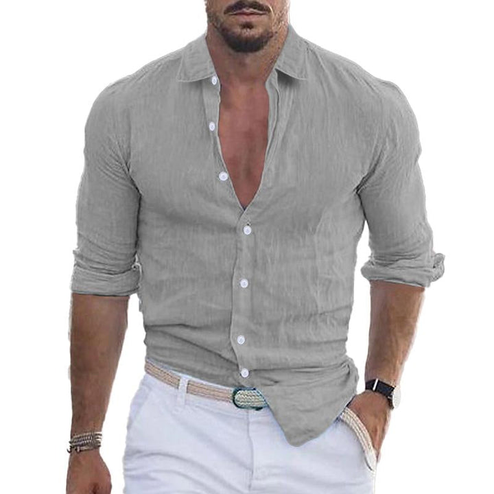 Calvin - Casual solid lapel shirt