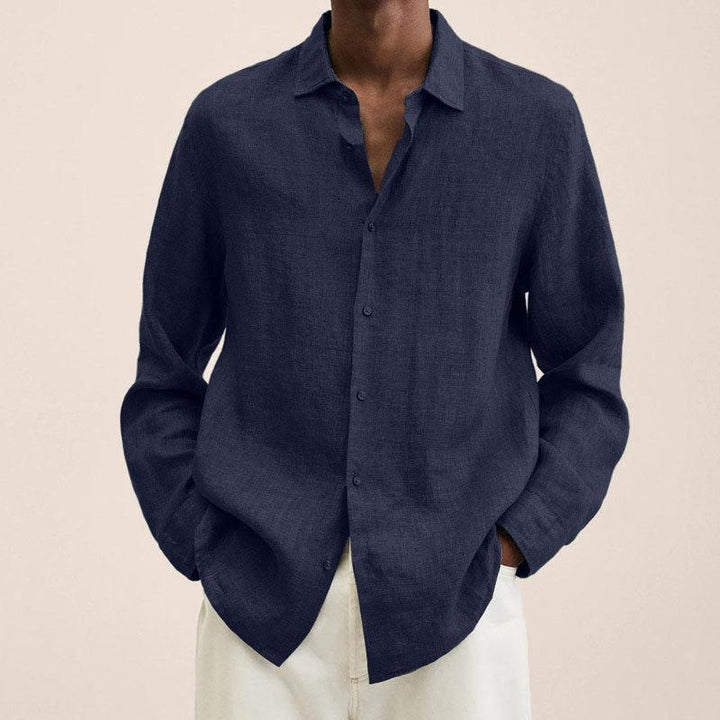 Brooks - Lapel long sleeve loose shirt