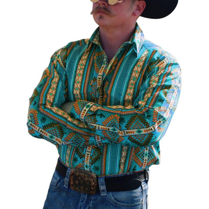 Jasper - Western cowboy striped vacation shirt