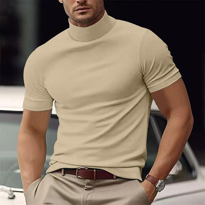 Charles - Solid Color Half Turtle Neck T-Shirt