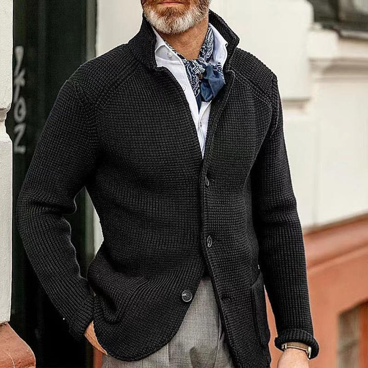 Evan - Men's Casual Stand Collar Knit Blazer