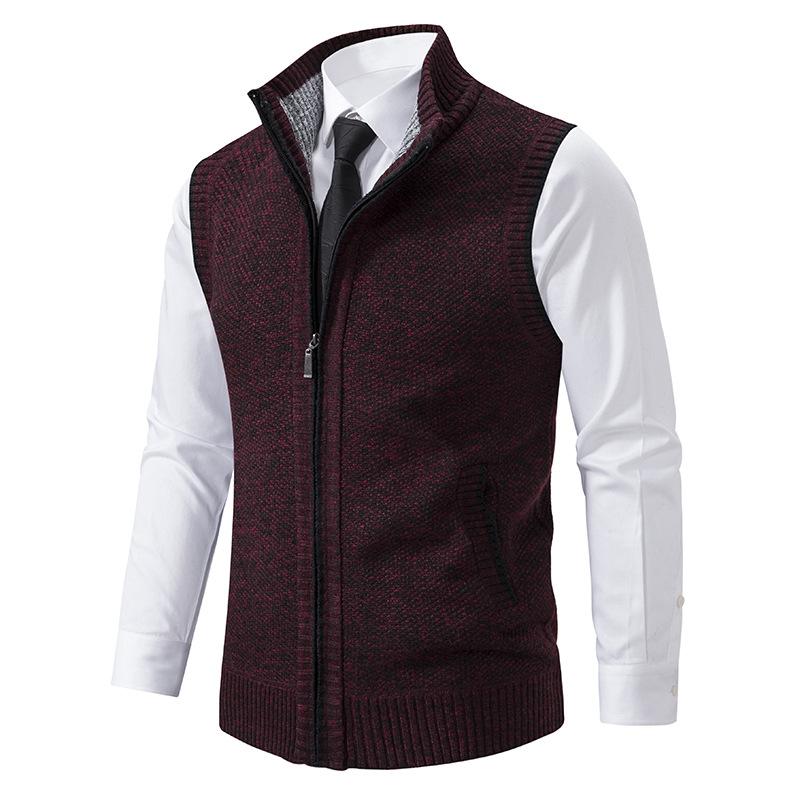 Men’s Zip-Up Knitted Vest | Sleeveless