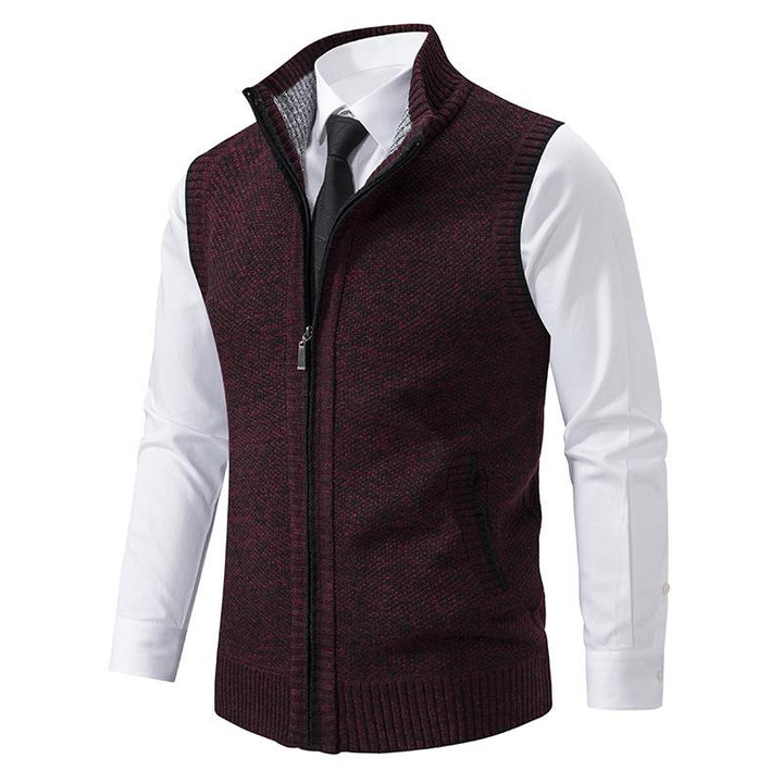 Men’s Zip-Up Knitted Vest | Sleeveless