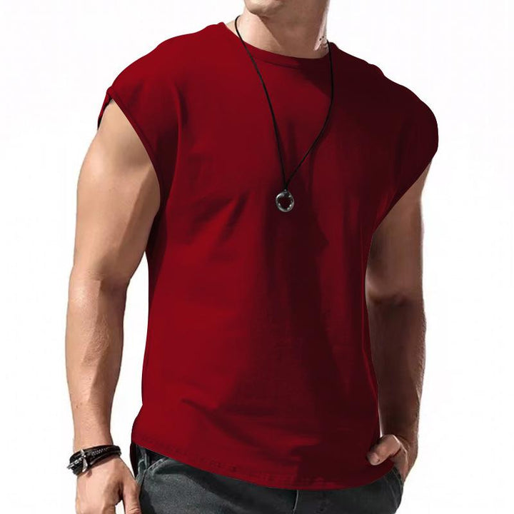 Asher - Solid Loose Sleeveless Sports T-shirt