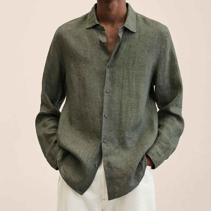 Brooks - Lapel long sleeve loose shirt