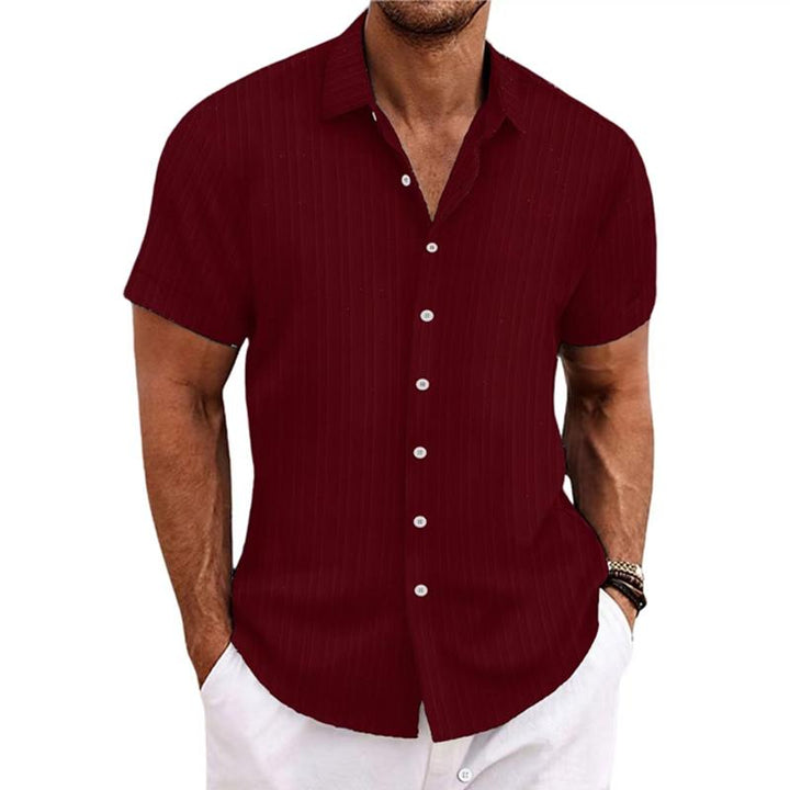 Felix - Cotton linen striped lapel shirt