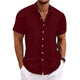 Felix - Cotton linen striped lapel shirt