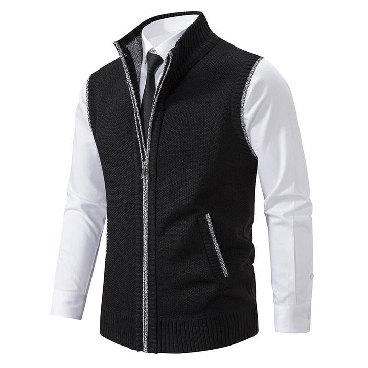 Men’s Zip-Up Knitted Vest | Sleeveless
