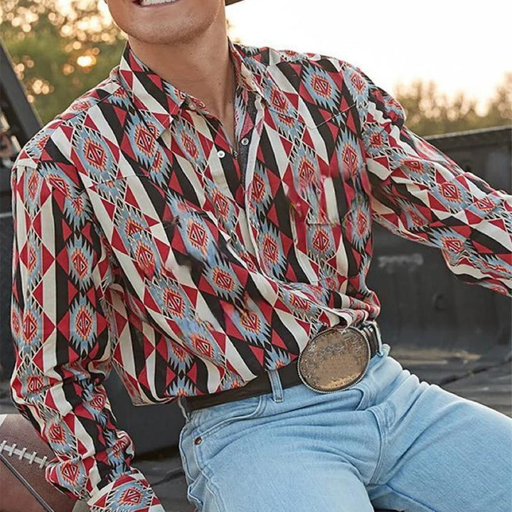 Jasper - Western cowboy striped vacation shirt