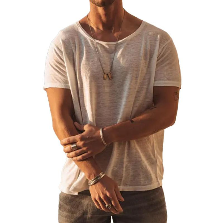 Miles - Casual solid color round neck t-shirt