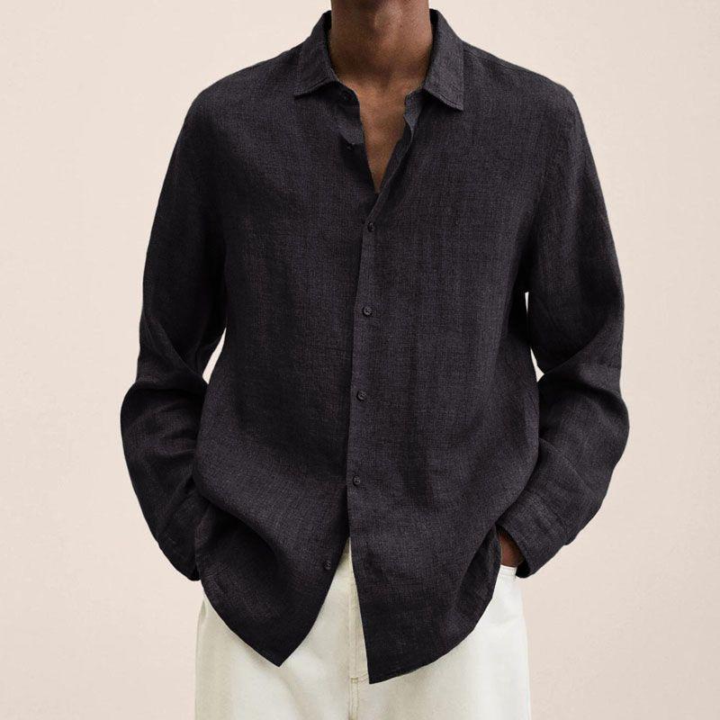 Brooks - Lapel long sleeve loose shirt