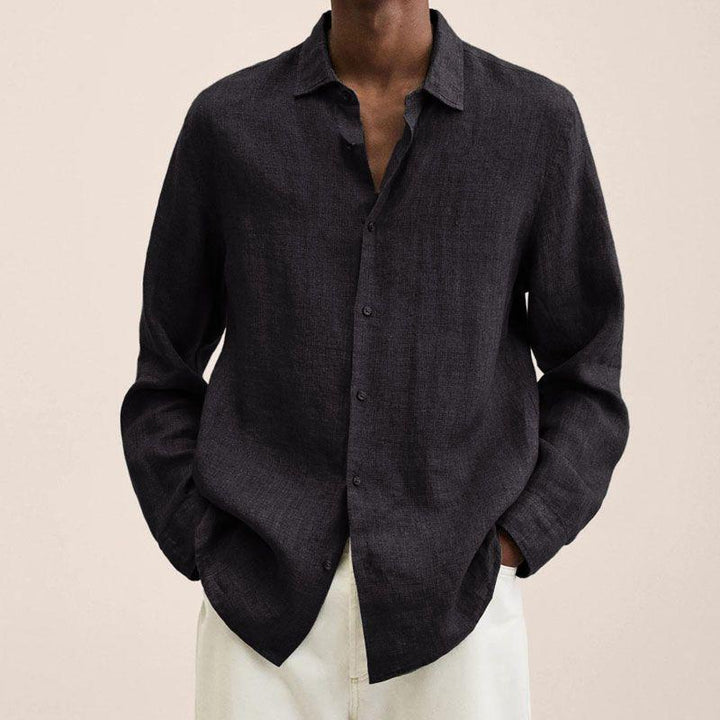Brooks - Lapel long sleeve loose shirt
