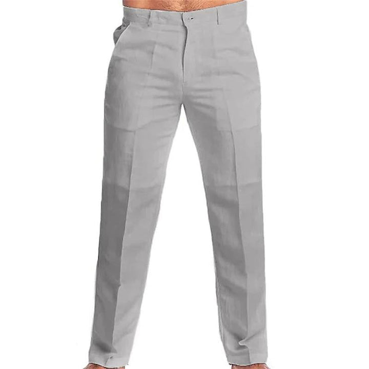 Samuel - Casual solid linen blend pants