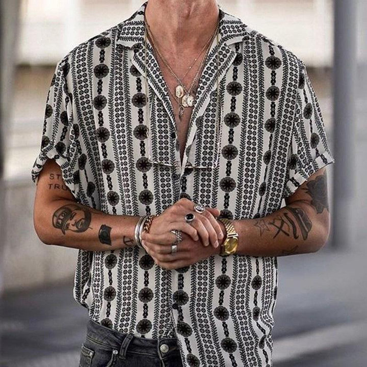 Jeremiah - Lapel print casual shirt for men