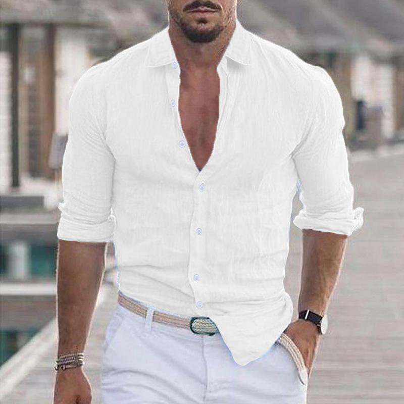 Calvin - Casual solid lapel shirt