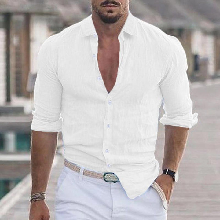 Calvin - Casual solid lapel shirt