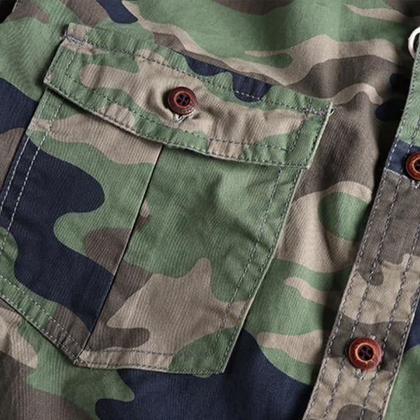 Sawyer - Washed camo cargo shirt