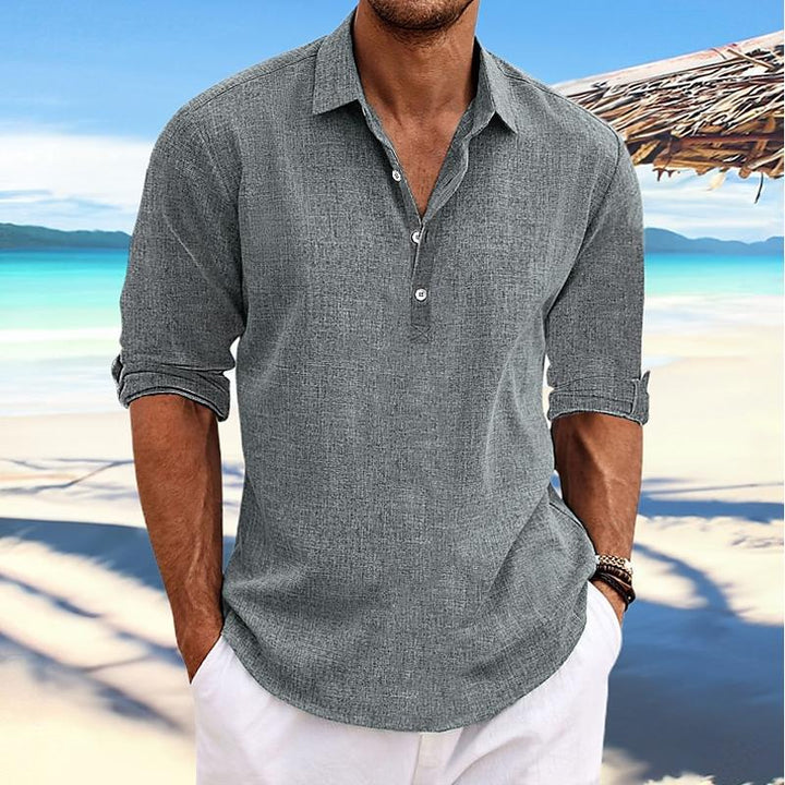 Brandon - Casual solid pullover shirt