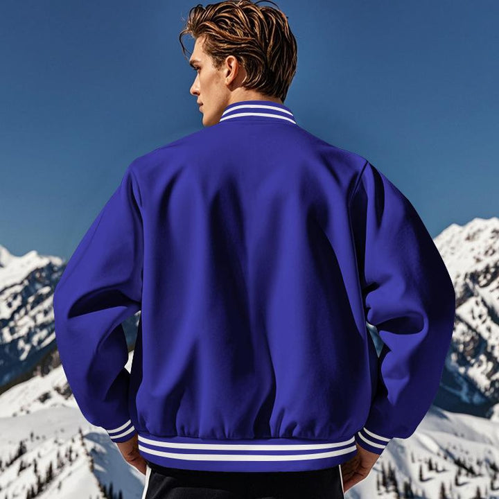 Ernesto - Men's Fleece Baseball Jacket with Stand Collar