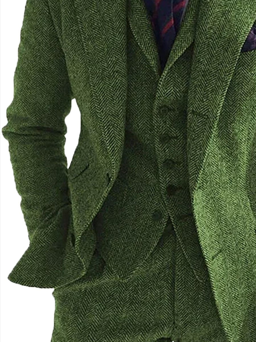 Camden - Herringbone double-sided tweed casual blazer for men