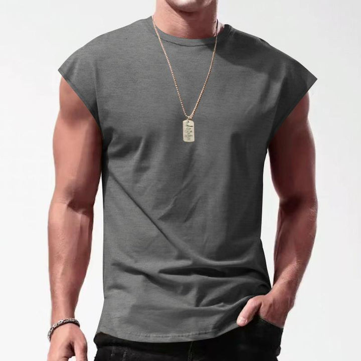 Asher - Solid Loose Sleeveless Sports T-shirt