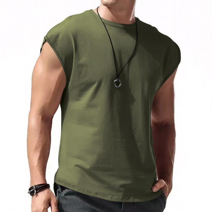 Asher - Solid Loose Sleeveless Sports T-shirt