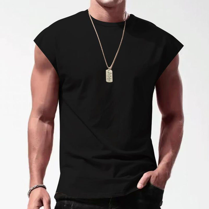 Asher - Solid Loose Sleeveless Sports T-shirt