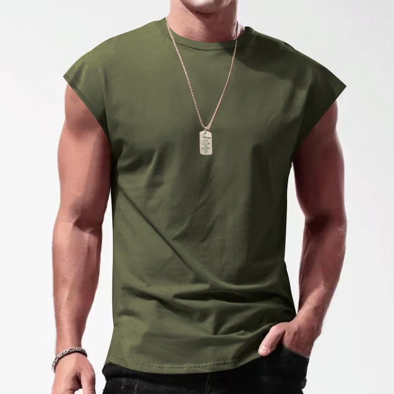 Asher - Solid Loose Sleeveless Sports T-shirt