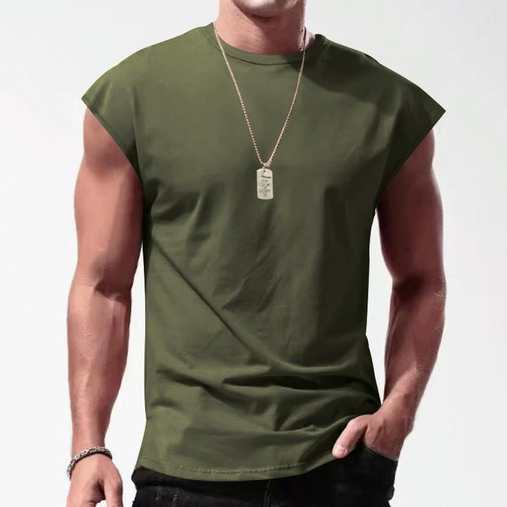 Asher - Solid Loose Sleeveless Sports T-shirt