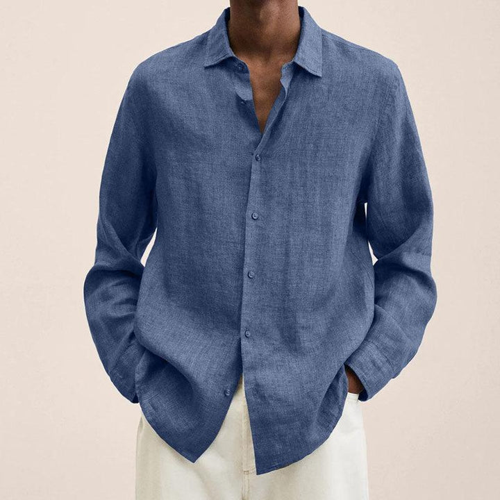 Brooks - Lapel long sleeve loose shirt