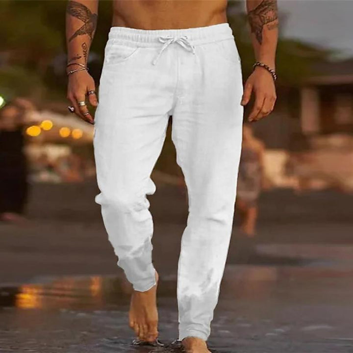 Alex - Men's Relaxed Fit Solid Color Drawstring Beach Pants