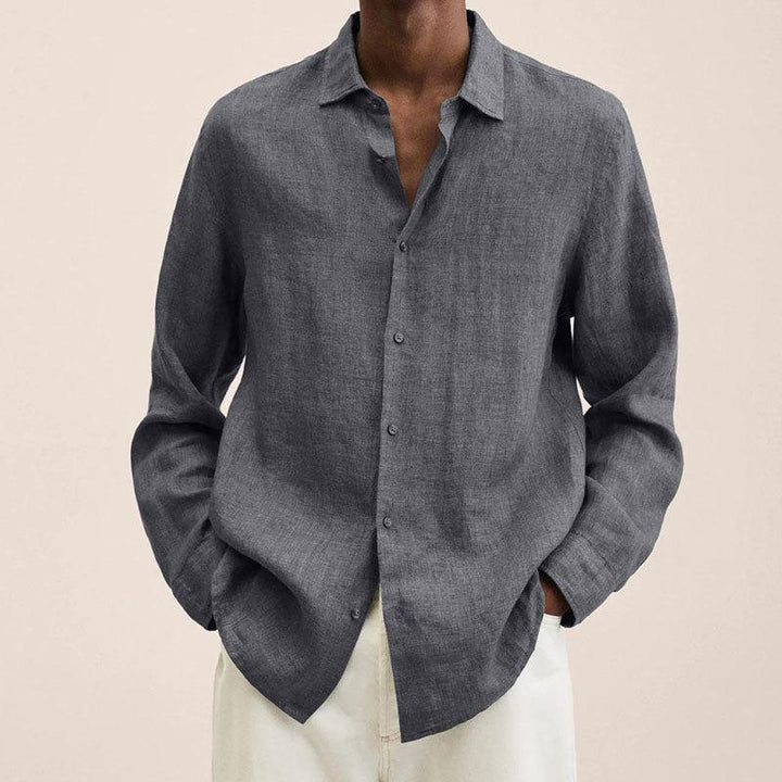 Brooks - Lapel long sleeve loose shirt