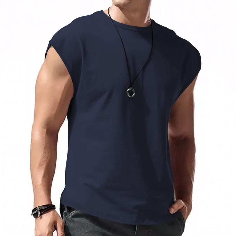 Asher - Solid Loose Sleeveless Sports T-shirt