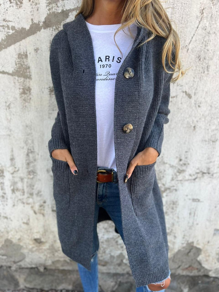 Women’s Long Buttoned Cardigan | Hooded
