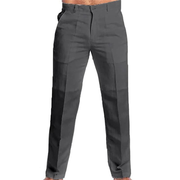 Samuel - Casual solid linen blend pants