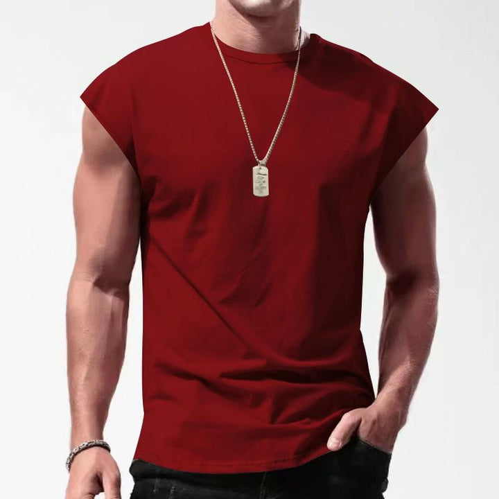 Asher - Solid Loose Sleeveless Sports T-shirt