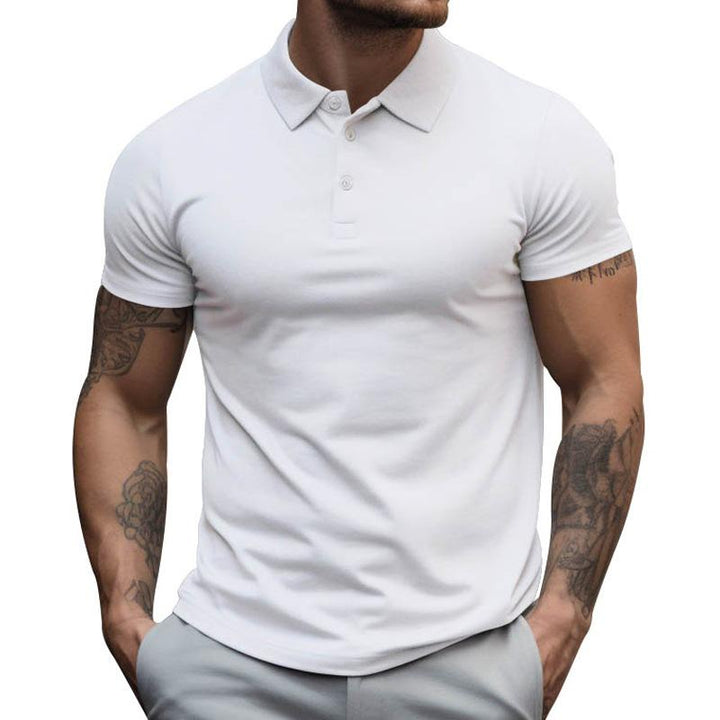 Miles - Men's Solid Slim Fit Short Sleeve Casual Polo Shirt