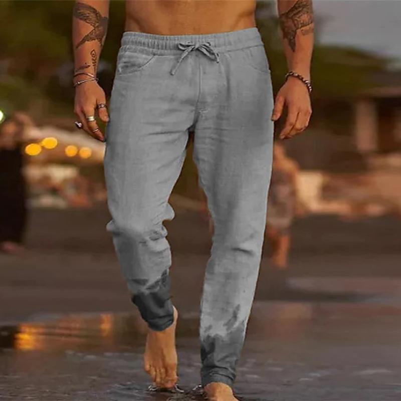 Alex - Men's Relaxed Fit Solid Color Drawstring Beach Pants