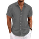 Felix - Cotton linen striped lapel shirt