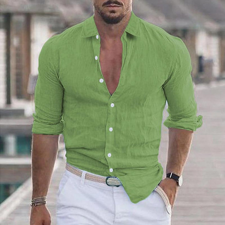 Calvin - Casual solid lapel shirt