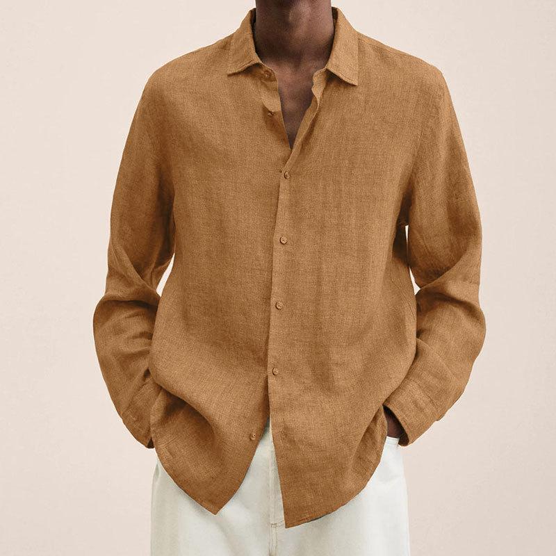 Brooks - Lapel long sleeve loose shirt