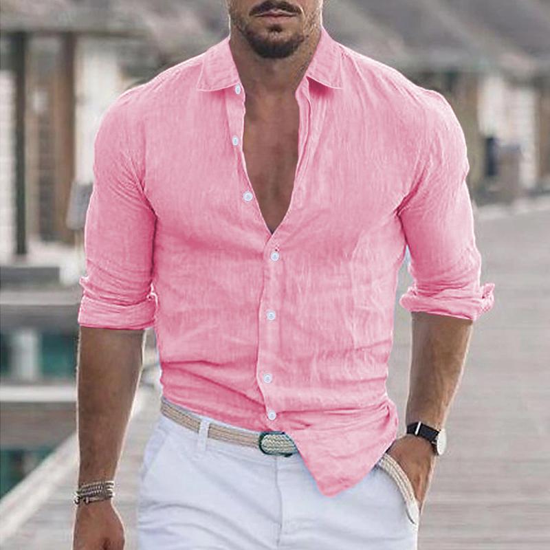 Calvin - Casual solid lapel shirt