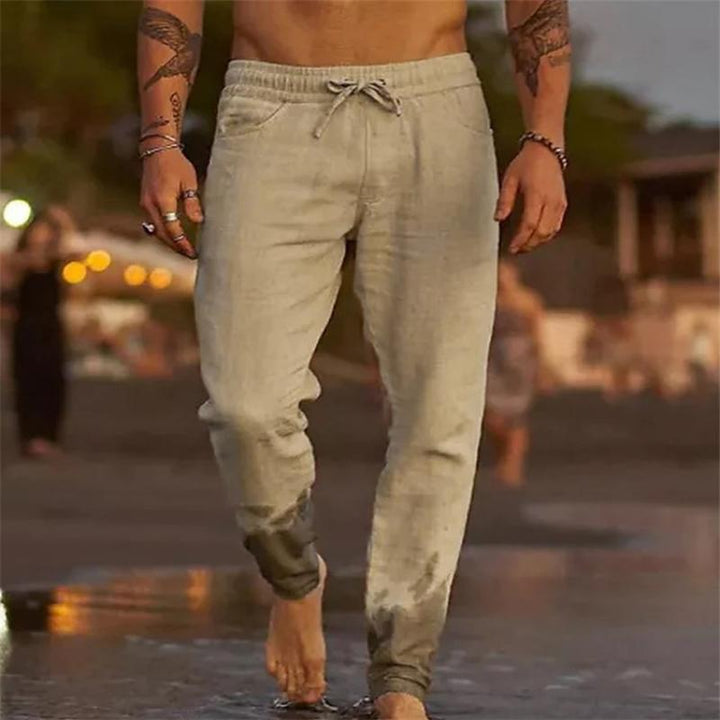 Alex - Men's Relaxed Fit Solid Color Drawstring Beach Pants