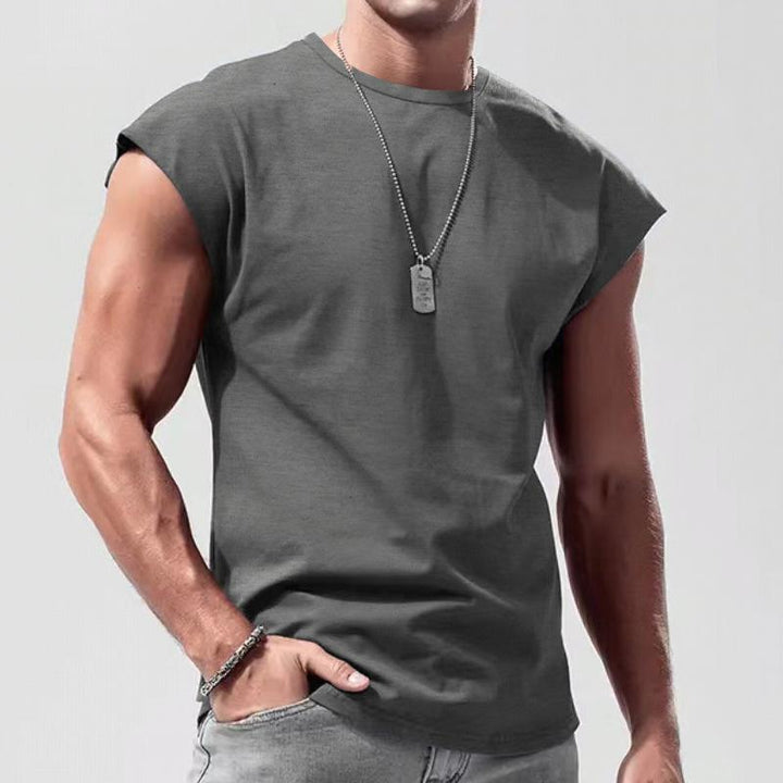Asher - Solid Loose Sleeveless Sports T-shirt