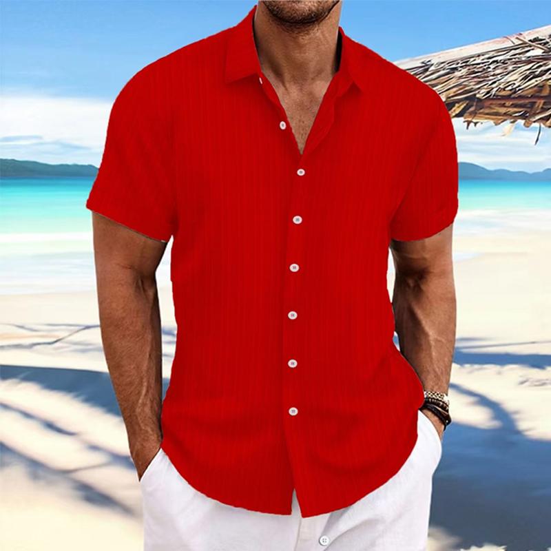 Felix - Cotton linen striped lapel shirt
