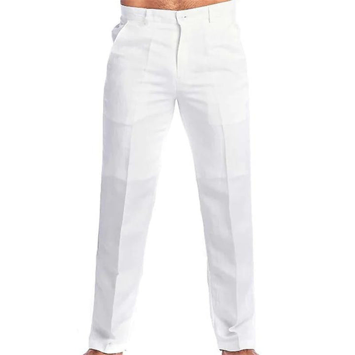 Samuel - Casual solid linen blend pants