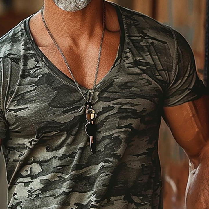Andrew - Camouflage V-Neck Short Sleeve T-Shirt