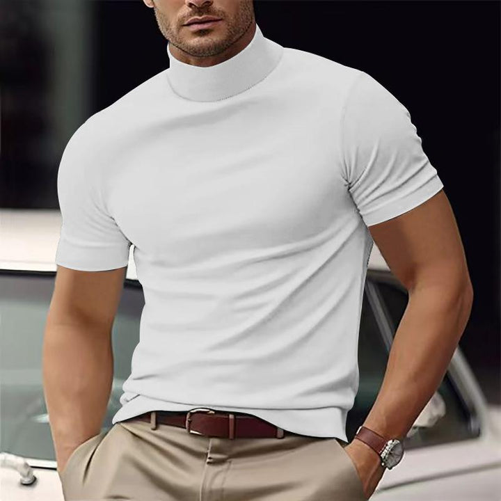 Charles - Solid Color Half Turtle Neck T-Shirt