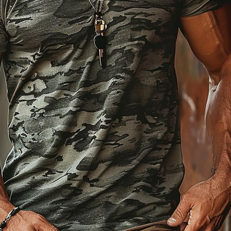 Andrew - Camouflage V-Neck Short Sleeve T-Shirt